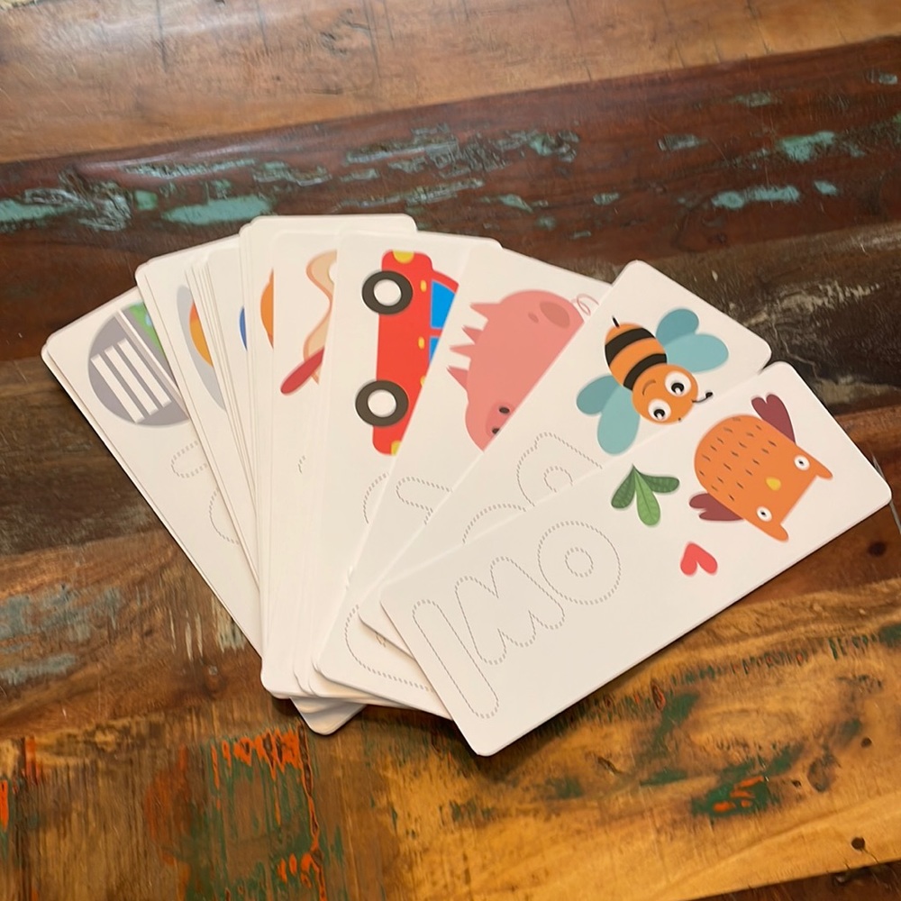 WOODEN LETTER SPELLING CARD SET
